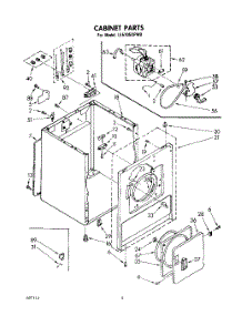 03 - Cabinet parts for Whirlpool Dryer LE5705XPW0 from AppliancePartsPros.com