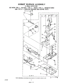 05 - 688637 Burner parts for Whirlpool Dryer LG5751XFW0 from AppliancePartsPros.com