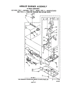 05 - 688639 Burner Assembly parts for Whirlpool Dryer LG5921XMW1 from AppliancePartsPros.com