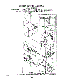 06 - 688637 Burner Assembly parts for Whirlpool Dryer LG5921XMW1 from AppliancePartsPros.com