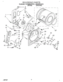 04 - Bulkhead parts for Whirlpool Dryer LGN3624BN0 from AppliancePartsPros.com