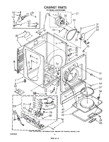 03 - Cabinet parts for Whirlpool Dryer LG6151XSW0 from AppliancePartsPros.com