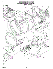 03 - Bulkhead, Lit / Optional parts for Whirlpool Dryer CGW2761AN0 from AppliancePartsPros.com
