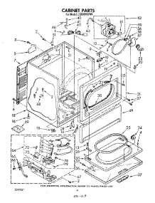 03 - Cabinet parts for Whirlpool Dryer LG6099XSW0 from AppliancePartsPros.com