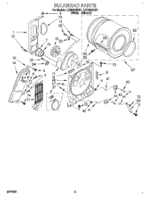 03 - Section parts for Whirlpool Dryer LER5624BW1 from AppliancePartsPros.com