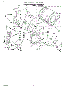 04 - Bulkhead parts for Whirlpool Dryer LGR4624BN1 from AppliancePartsPros.com