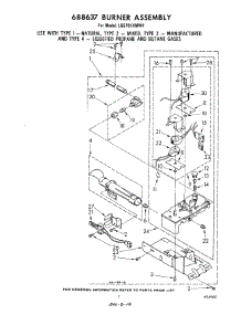 05 - 688637 Burner parts for Whirlpool Dryer LG5701XMW1 from AppliancePartsPros.com