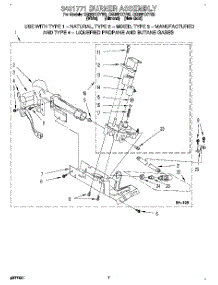 04 - 3401771 Burner Assembly parts for Whirlpool Dryer CG2951XYW2 from AppliancePartsPros.com
