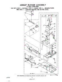 05 - 688637 Burner parts for Whirlpool Dryer LG5801XMW1 from AppliancePartsPros.com