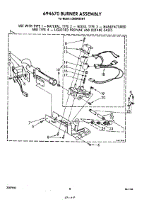 05 - 694670 Burner parts for Whirlpool Dryer LG6099XSW1 from AppliancePartsPros.com