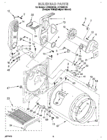 03 - Bulkhead parts for Whirlpool Dryer LGT8858DQ0 from AppliancePartsPros.com