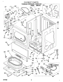 02 - Cabinet parts for Whirlpool Dryer CGW2761AW1 from AppliancePartsPros.com