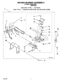 04 - 8576353 Burner Assembly parts for Whirlpool Dryer WGD8410SW0 from AppliancePartsPros.com
