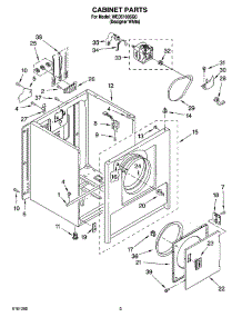 02 - Cabinet Parts parts for Whirlpool Dryer WED5100SQ0 from AppliancePartsPros.com