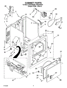02 - Cabinet Parts parts for Whirlpool Dryer WGD5300SQ0 from AppliancePartsPros.com