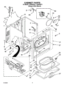 02 - Cabinet Parts parts for Whirlpool Dryer LGR6620PQ1 from AppliancePartsPros.com