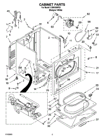 02 - Cabinet Parts parts for Whirlpool Dryer LGN1000PQ1 from AppliancePartsPros.com