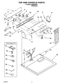 02 - Top And Console Parts parts for Whirlpool Dryer LEB6300PW1 from AppliancePartsPros.com