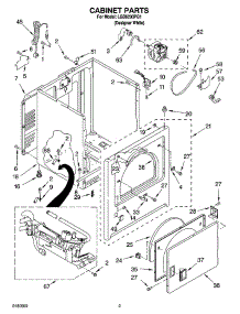 02 - Cabinet Parts parts for Whirlpool Dryer LGB6200PQ1 from AppliancePartsPros.com