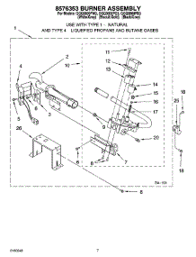 04 - 8576353 Burner Assembly, Optional Parts (Not Included) parts for Whirlpool Dryer GGQ9800PW3 from AppliancePartsPros.com