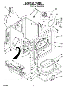 02 - Cabinet Parts parts for Whirlpool Dryer LGR8648PW0 from AppliancePartsPros.com