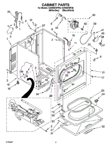 02 - Cabinet Parts parts for Whirlpool Dryer GGW9878PW0 from AppliancePartsPros.com