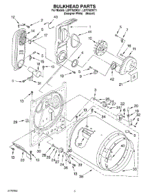 03 - Bulkhead parts for Whirlpool Dryer LGR7620KT1 from AppliancePartsPros.com