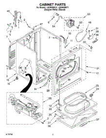 02 - Cabinet parts for Whirlpool Dryer LGQ9558KQ1 from AppliancePartsPros.com