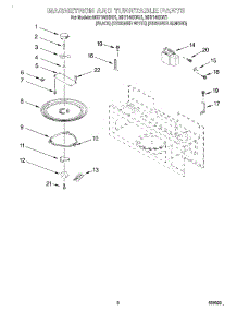 05 - Magnetron And Turntable parts for Whirlpool Microwave MH7140XFZ1 from AppliancePartsPros.com