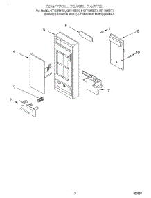 02 - Control Panel parts for Whirlpool Microwave GT1195SHB1 from AppliancePartsPros.com