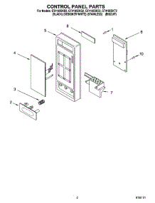 02 - Control Panel Parts parts for Whirlpool Microwave GT4185SKQ2 from AppliancePartsPros.com
