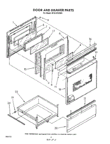 05 - Door And Drawer parts for Whirlpool Range RF361PXXW0 from AppliancePartsPros.com