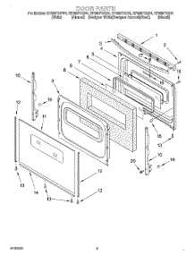 04 - Door parts for Whirlpool Range RF386PXGT4 from AppliancePartsPros.com