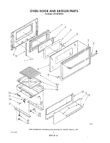 05 - Oven Door And Broiler parts for Whirlpool Range SF310PSRW5 from AppliancePartsPros.com