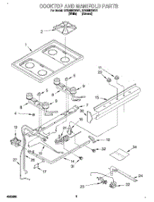04 - Cooktop And Manifold, Lit / Optional parts for Whirlpool Range SF305BSWN1 from AppliancePartsPros.com