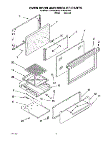 02 - Oven Door And Broiler parts for Whirlpool Range SF305BSWN0 from AppliancePartsPros.com