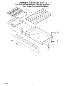 05 - Drawer & Broiler parts for Whirlpool Range RF364PXKT0 from AppliancePartsPros.com