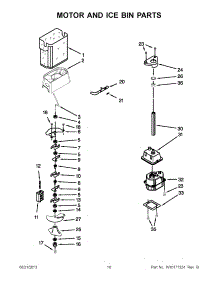 06 - Motor And Ice Bin Parts parts for Whirlpool Refrigerator ED5HHAXVB00 from AppliancePartsPros.com