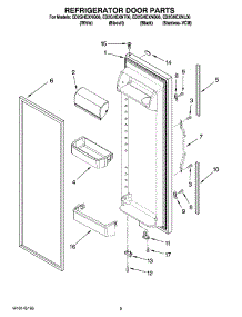 06 - Refrigerator Door Parts parts for Whirlpool Refrigerator ED2GHEXNB06 from AppliancePartsPros.com