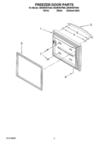 03 - Freezer Door Parts parts for Whirlpool Refrigerator GB2SHDXTB00 from AppliancePartsPros.com