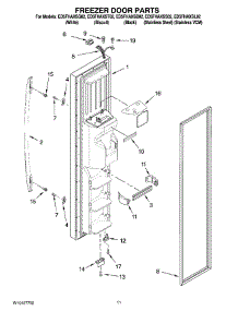 07 - Freezer Door Parts parts for Whirlpool Refrigerator ED5FHAXSQ02 from AppliancePartsPros.com