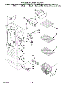 04 - Freezer Liner Parts parts for Whirlpool Refrigerator GD5NVAXSQ00 from AppliancePartsPros.com