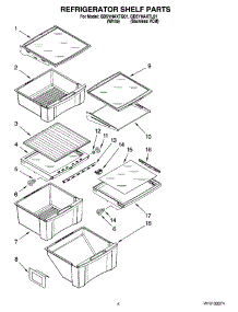 03 - Refrigerator Shelf Parts parts for Whirlpool Refrigerator GD5YHAXTL01 from AppliancePartsPros.com