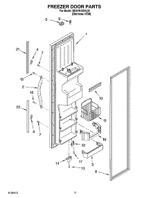 07 - Freezer Door Parts parts for Whirlpool Refrigerator GD5YHAXNL02 from AppliancePartsPros.com