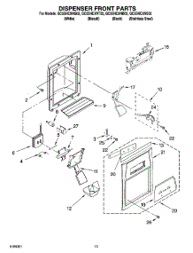 08 - Dispenser Front Parts parts for Whirlpool Refrigerator GC5SHEXNB02 from AppliancePartsPros.com