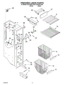 04 - Freezer Liner parts for Whirlpool Refrigerator GD5PHAXLQ00 from AppliancePartsPros.com