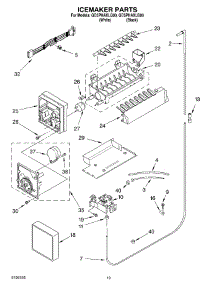 12 - Icemaker, Optional parts for Whirlpool Refrigerator GD5PHAXLQ00 from AppliancePartsPros.com