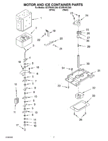 05 - Motor And Ice Container parts for Whirlpool Refrigerator GD5PHAXLB00 from AppliancePartsPros.com