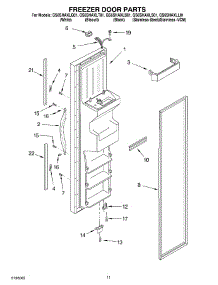 07 - Freezer Door parts for Whirlpool Refrigerator GS6SHAXLL01 from AppliancePartsPros.com