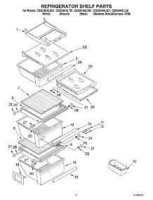 03 - Refrigerator Shelf parts for Whirlpool Refrigerator GS6SHAXLS01 from AppliancePartsPros.com